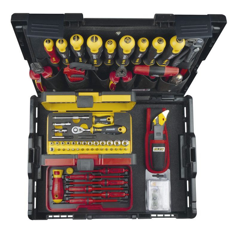Maleta de Ferramentas FELO ERGONIC E-smart VDE R-GO 75 peças L-Boxx - Made in Germany