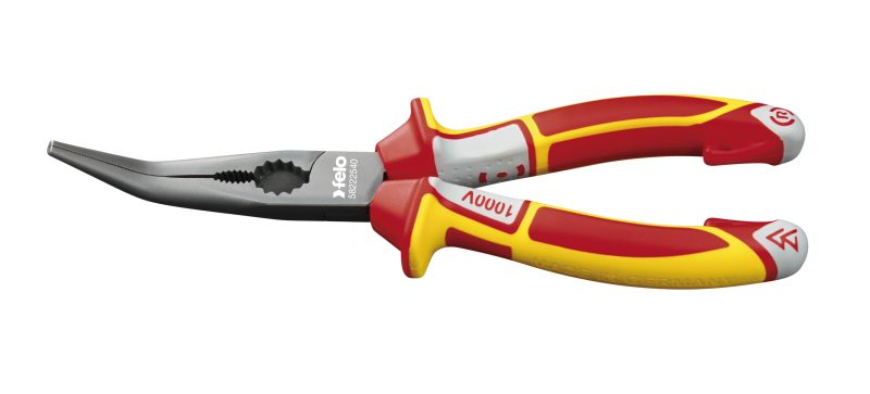 Alicate de Bico Curvo Isolado FELO VDE 3C 45° 205 mm - Made in Germany
