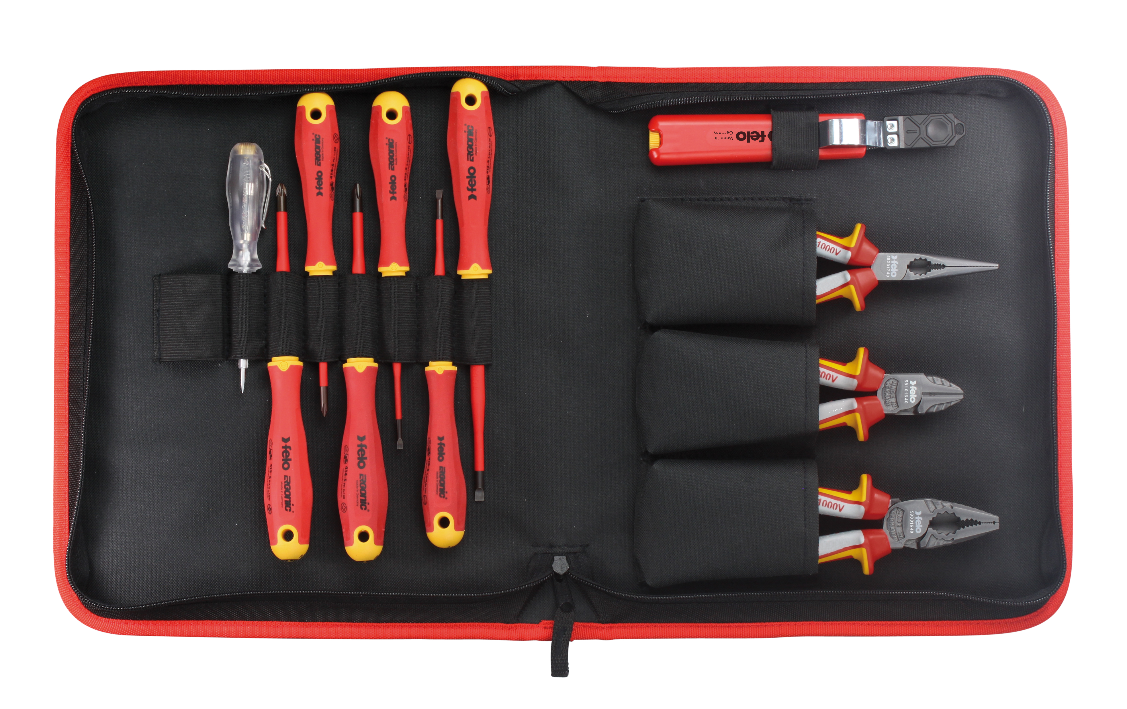 Jogo de Ferramentas FELO ERGONIC VDE E-slim 11 peças com Bolsa - Made in Germany 2