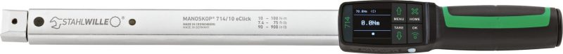 Torquímetro Eletromecânico Torque/Ângulo STAHLWILLE MANOSKOP 714/10 eClick 10-100 N·m 9 x 12 mm - Made in Germany
