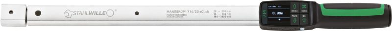 Torquímetro Eletromecânico Torque/Ângulo STAHLWILLE MANOSKOP 714/20 eClick 20-200 N·m 14x18 mm - Made in Germany