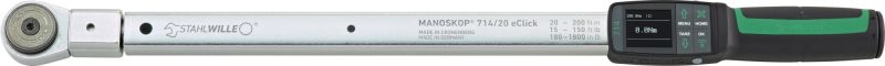 Torquímetro Eletromecânico Torque/Ângulo STAHLWILLE MANOSKOP 714R/20 eClick 20-200 N·m 1/2" - Made in Germany