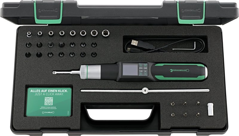 Jogo Torquímetro Axial STAHLWILLE TORSIOTRONIC 10/29 eClick 1-10 N·m 29 peças - Made in Germany